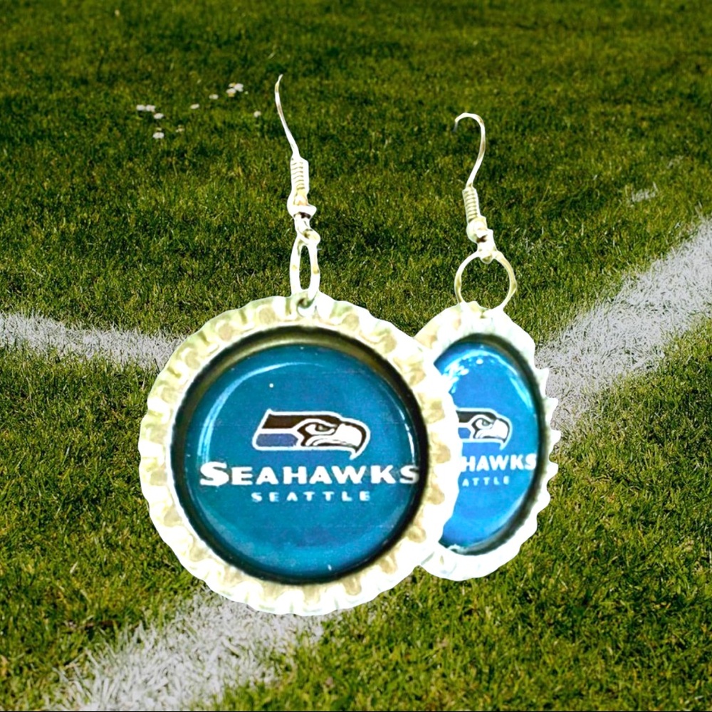 Seattle SEAHAWKS Football Handmade Earrings *NEW*